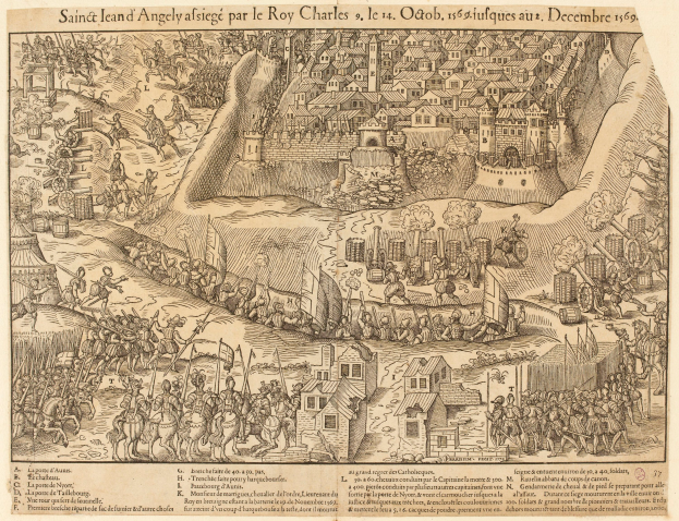 Ein Blatt Papier mit einer von Hand gezeichneten Stadtkarte und zahlreichen Menschen sowie begleitendem Text.